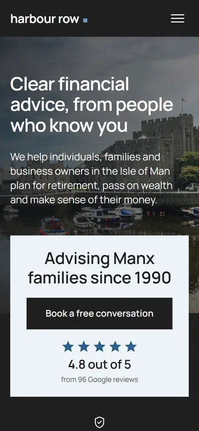 The same page on a phone