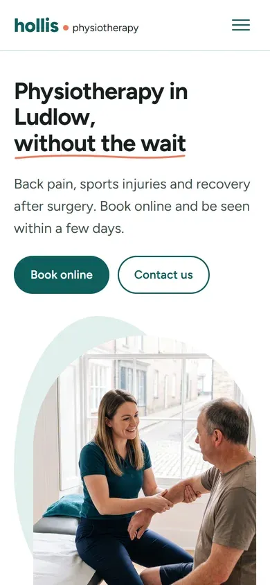 The same page on a phone