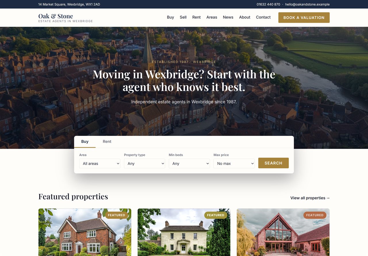 Oak & Stone demo site