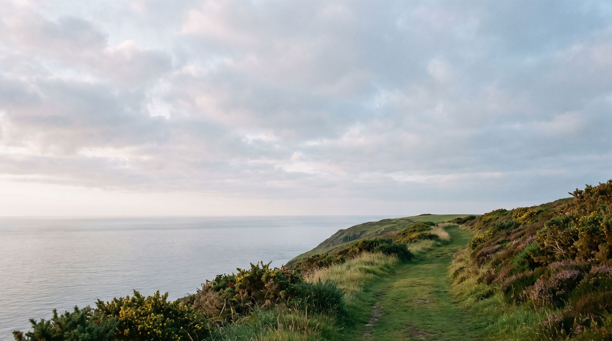 Isle of Man clifftop path above the sea