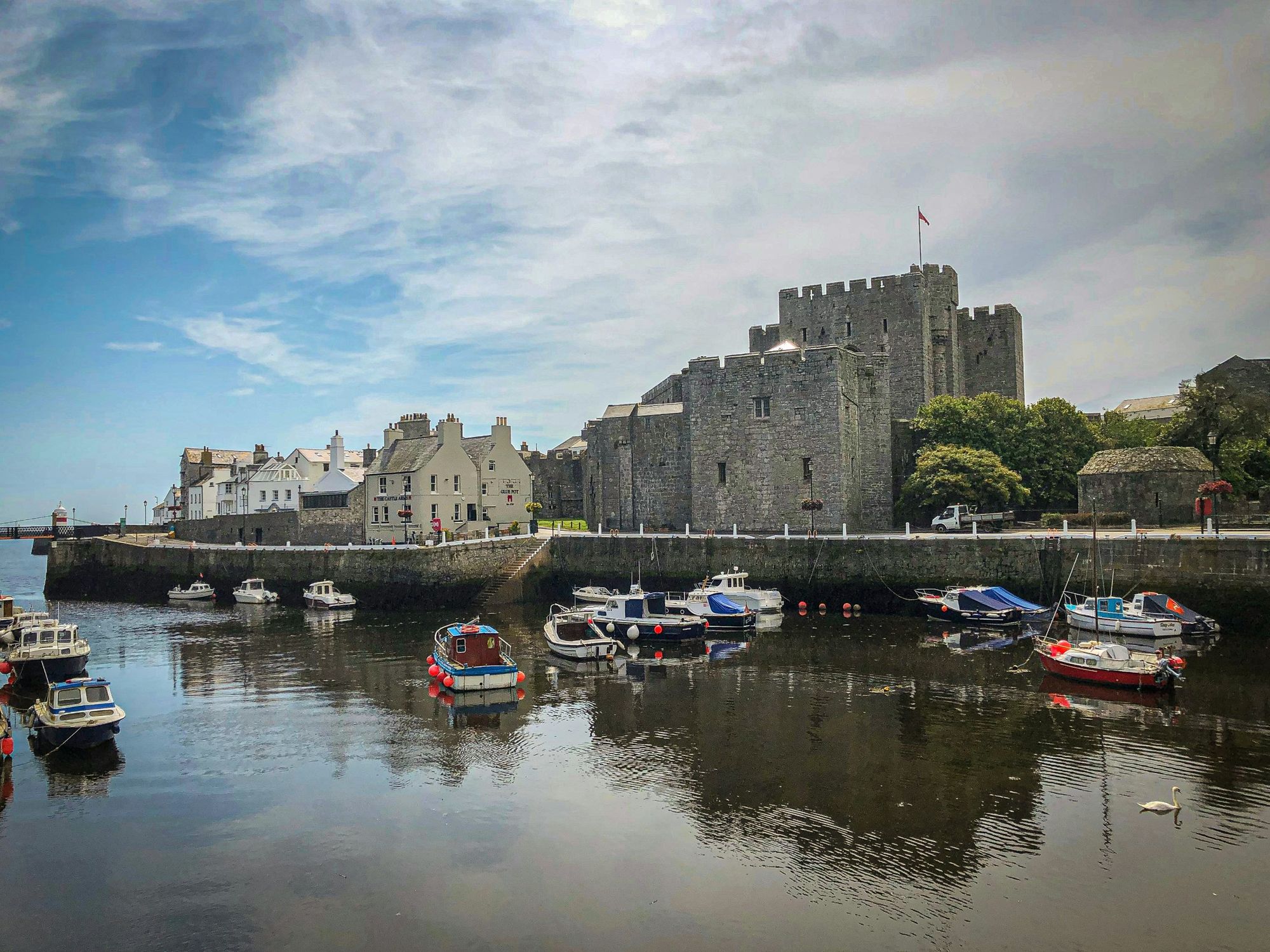 Castletown harbour and Castle Rushen
