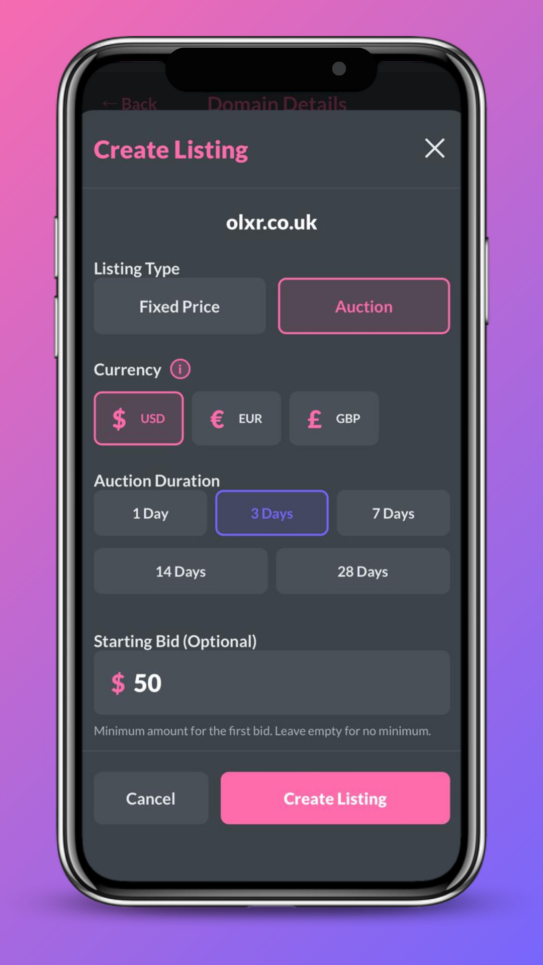 DomainDasher Domain Name Listing